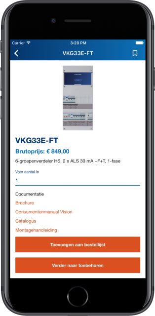 Hager Vision Bestelhulp app