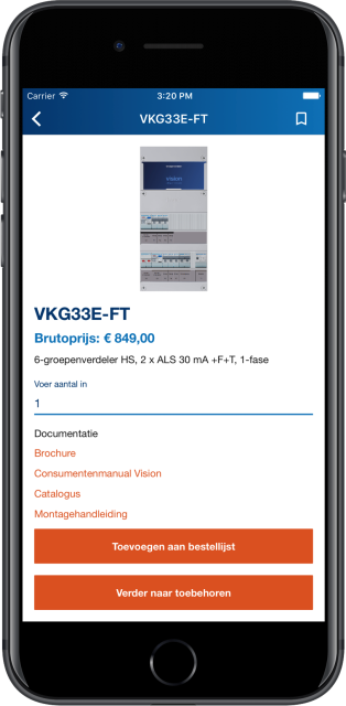 Hager Vision Bestelhulp app